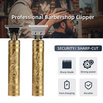 Gold Dragon Usb Rechargeable Cordless Men Professional Barber Electric Haircut Razor VintageT9 Hair Trimmers